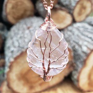 Clear Quartz Tree of Live Pendant Necklace